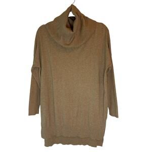 Dreamer’s Oversized Tunic Cowl Turtleneck Knit Sweater Womens Small Beige Brown